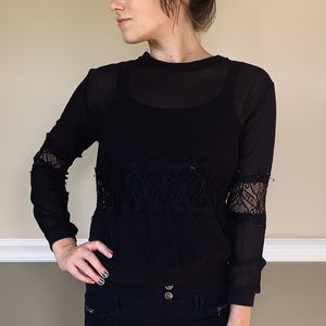 Sheer long sleeve with lace!